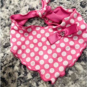Pink Polka Dot Tie Dog Bandana